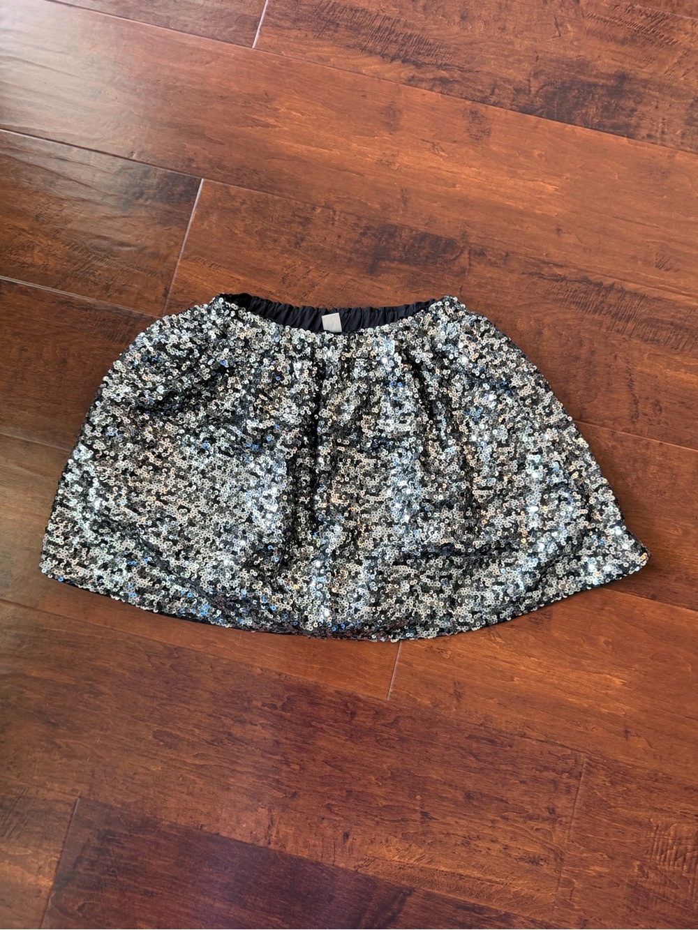 Girls Crewcuts by J. Crew Silver Sequin Mini Skirt Size Large